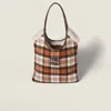 Miu Miu Ivy Plaid And Shearling Bag