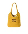 Miu Miu Ivy Raffia-effect Woven Tote Bag