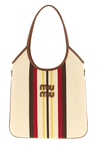 Miu Miu 'ivy' Shoulder Bag In Sand