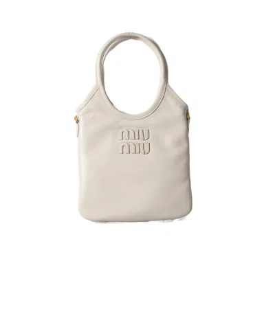 Miu Miu Ivy Shoulder Bag In White