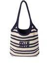 Miu Miu Ivy Striped Crochet Tote Bag