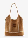 Miu Miu Ivy Suede And Crochet Shoulder Bag