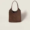 Miu Miu Ivy Suede Bag In Brown