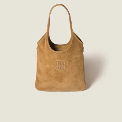 Miu Miu Ivy Suede Bag In Green