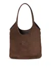 Miu Miu Ivy Suede Shoulder Bag In Brown