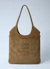 Miu Miu Ivy Suede Shoulder Bag In Green