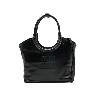 Miu Miu Ivy Tote Bag In Black