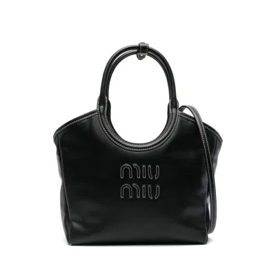 Miu Miu Ivy Tote Bag In Black