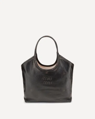 Miu Miu Ivy Tote Bag In Brown