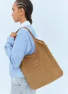 Miu Miu Ivy Shopper Mit Logo-applikation In Brown