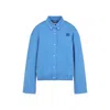 Miu Miu Button-down Collar Cotton Jacket With Elastic Hem