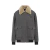 Miu Miu Lapel Long Sleeve Casual Jacket In Gray