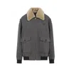 Miu Miu Lapel Long Sleeve Casual Jacket In Gray