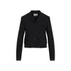 Miu Miu Pinstripe Wool Blazer In Black