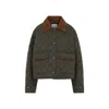 Miu Miu Olive Quilted Nylon Jacket In Brown