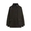Miu Miu Waxed Oversized Canvas Cotton Jacket In Brown