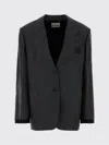 Miu Miu Tailored Jacket Button Cuffs Front Pockets Lapel In Gray