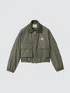 Miu Miu Technical Fabric Tailored Blouson Jacket In Green