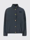 Miu Miu Nylon Blend Jacket Check Pattern Hem In Blue