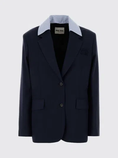 Miu Miu Jacket Woman  In Blue