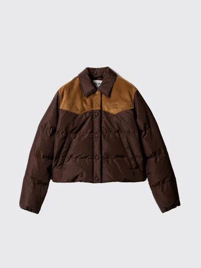 Miu Miu Jacket Woman  In Brown