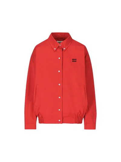 Miu Miu Women's Cotton Jacket In Red