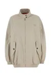 Miu Miu Cooked Blend Jacket With Buttoned Pockets In Neutral