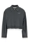 Miu Miu Women Dark Grey Silk Blend Sweatshirt
