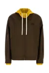 Miu Miu Hooded Bomber Jacket In Brown