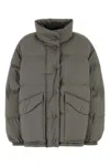 Miu Miu Grey Polyester Down Jacket In Green