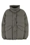 Miu Miu Grey Polyester Down Jacket In Green