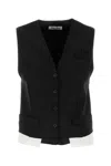 Miu Miu Pinstriped Waistcoat In Black