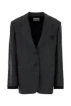 Miu Miu Tailored Jacket Button Cuffs Front Pockets Lapel In Gray