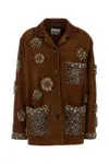 Miu Miu Jackets And Vests In Nocciola