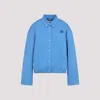 Miu Miu Button-down Collar Cotton Jacket With Elastic Hem