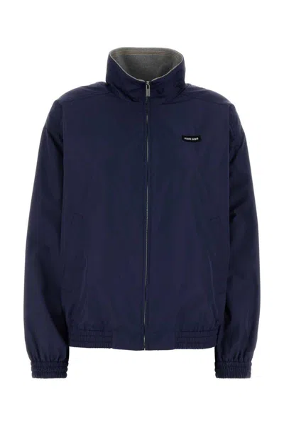 Miu Miu Polyester Windbreaker Jacket High Collar Design In Black