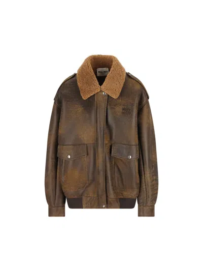 Miu Miu Jackets In Brown