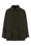 Miu Miu Waxed Oversized Canvas Cotton Jacket In Brown