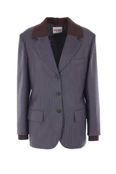 Miu Miu Jackets In Gray