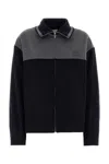 Miu Miu Velour Jacket Contrast Panel Buttoned Cuffs Collar In Multi