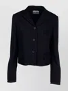 Miu Miu Jackets With Front Pocket And Pinstripe Pattern In Black