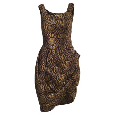 Pre-owned Miu Miu Jacquard A-line Dress In Black