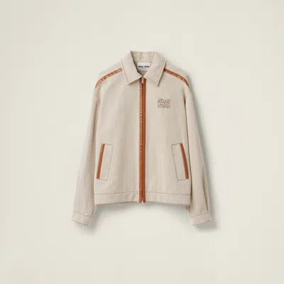 MIU MIU JACQUARD CANVAS BLOUSON JACKET