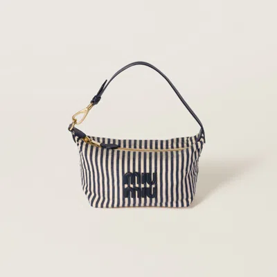 Miu Miu Jacquard Fabric Pouch With Logo In Multi