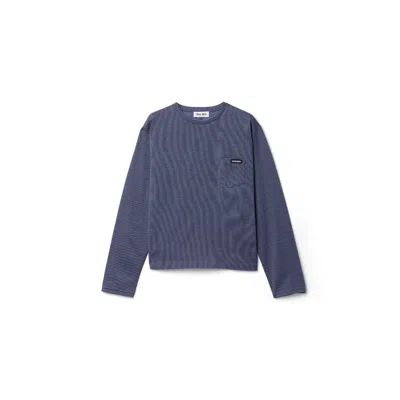 Miu Miu Jacquard Jersey T-shirt In Blue