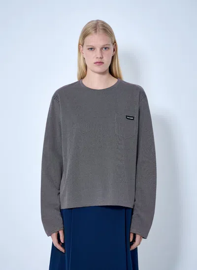 Miu Miu Jacquard Jersey T-shirt In Gray