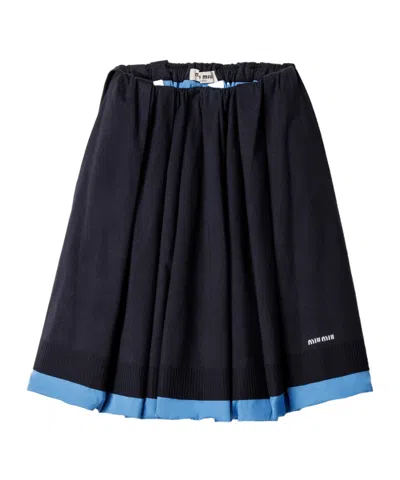 MIU MIU KNIT AND POPLIN SKIRT