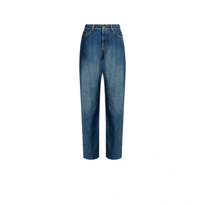 Miu Miu Jean Droit En Coton In Blue