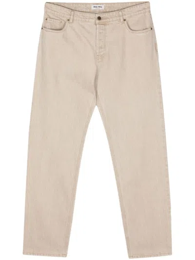 Miu Miu Jeans Mit Geradem Bein In Neutral