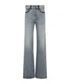 Miu Miu Cotton Denim Jeans Leather Accents In Blue